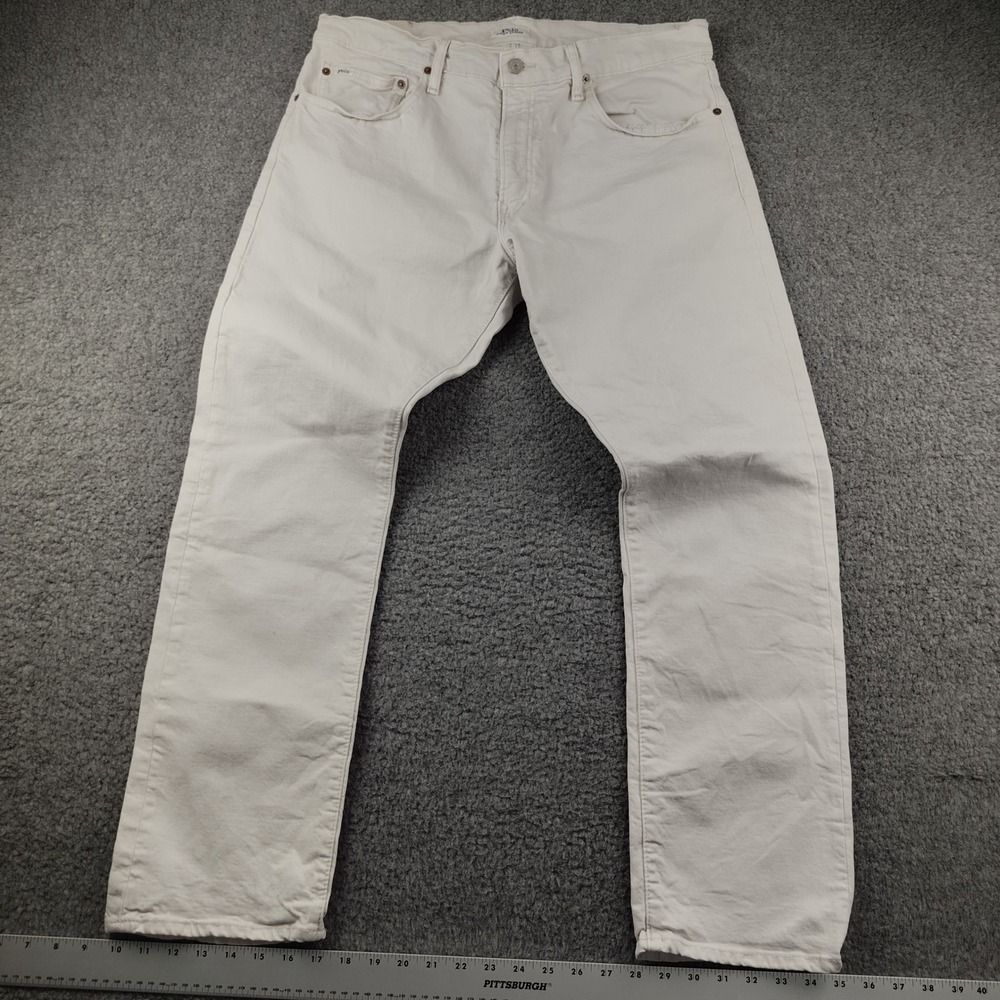 Polo Ralph Lauren Pants Mens 36x30 Varick Slim Straight White EUC